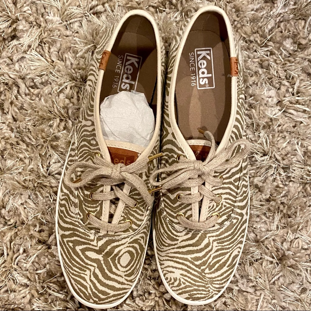Keds Animal Natural Cream Zebra Print 8.5